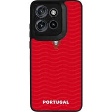 Coque Motorola Moto S50 - Silicone rigide noir Maillot de football Portugal 2026 personnalisable