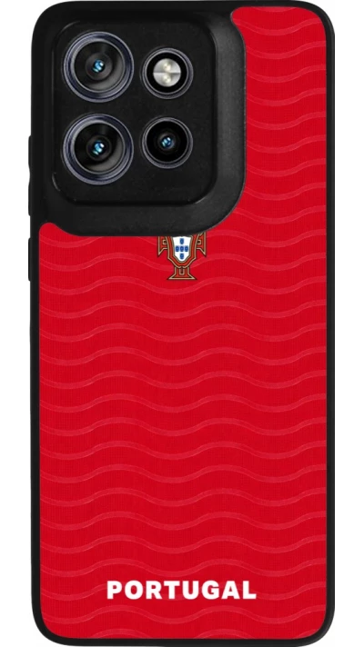 Coque Motorola Moto S50 - Silicone rigide noir Maillot de football Portugal 2026 personnalisable