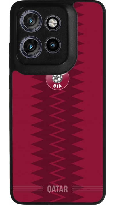 Coque Motorola Moto S50 - Silicone rigide noir Maillot de football Qatar 2026 personnalisable