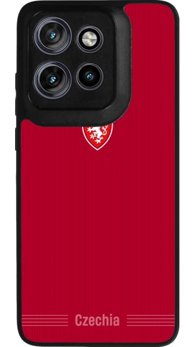 Coque Motorola Moto S50 - Silicone rigide noir Maillot de football Répuplique Tchèque 2026 personnalisable