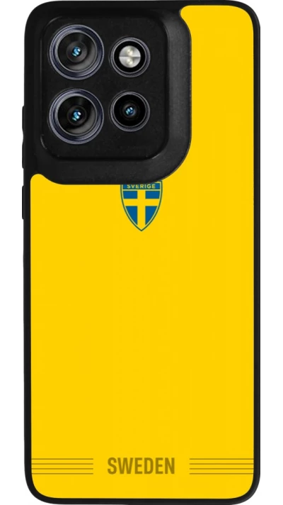 Coque Motorola Moto S50 - Silicone rigide noir Maillot de football Suède 2026 personnalisable