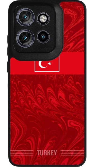 Coque Motorola Moto S50 - Silicone rigide noir Maillot de football Turquie 2026 personnalisable