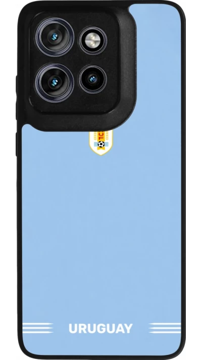 Coque Motorola Moto S50 - Silicone rigide noir Maillot de football Uruguay 2026 personnalisable