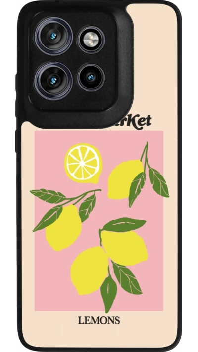 Coque Motorola Moto S50 - Silicone rigide noir Fruit market lemons 2026