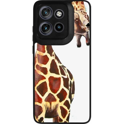 Motorola Moto S50 Case Hülle - Silikon schwarz Giraffe Fit