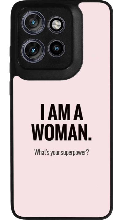 Coque Motorola Moto S50 - Silicone rigide noir I am a woman