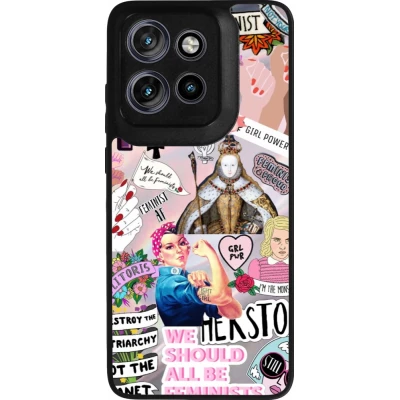 Coque Motorola Moto S50 - Silicone rigide noir Girl Power Collage
