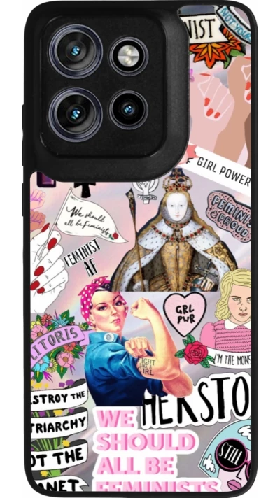 Coque Motorola Moto S50 - Silicone rigide noir Girl Power Collage