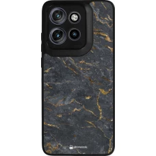 Motorola Moto S50 Case Hülle - Silikon schwarz Grey Gold Marble