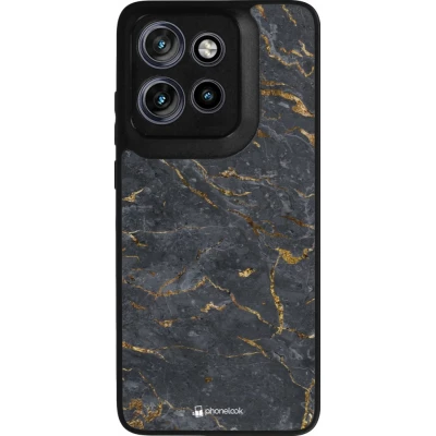 Motorola Moto S50 Case Hülle - Silikon schwarz Grey Gold Marble