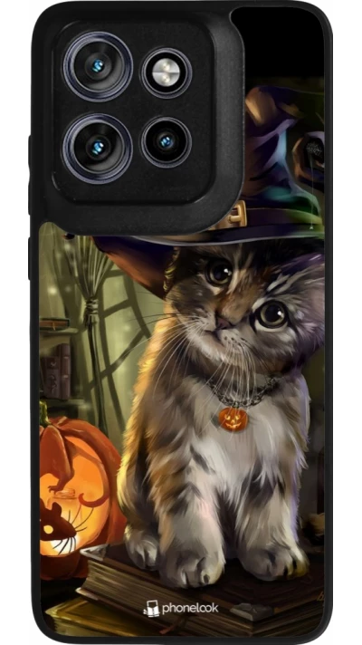Coque Motorola Moto S50 - Silicone rigide noir Halloween 21 Witch cat