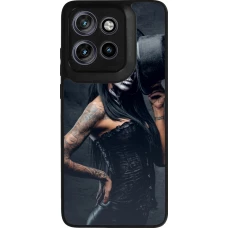 Motorola Moto S50 Case Hülle - Silikon schwarz Halloween 22 Tattooed Girl
