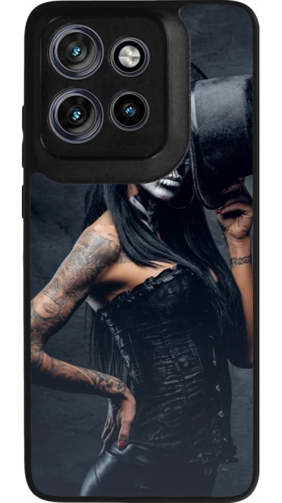 Coque Motorola Moto S50 - Silicone rigide noir Halloween 22 Tattooed Girl