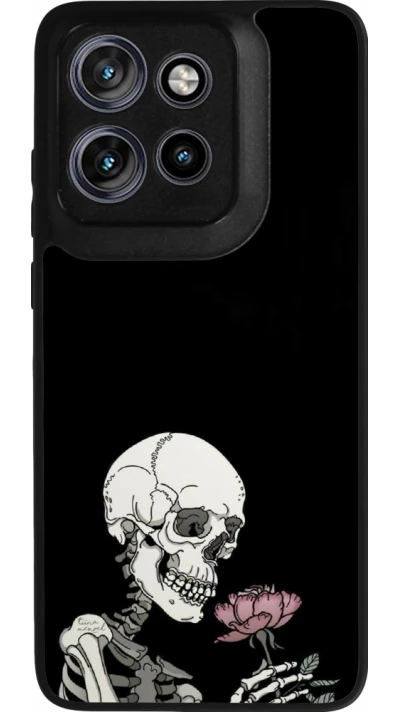 Coque Motorola Moto S50 - Silicone rigide noir Halloween 2023 rose and skeleton
