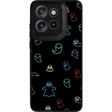 Coque Motorola Moto S50 - Silicone rigide noir Halloween 2024 colorful ghosts