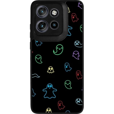 Coque Motorola Moto S50 - Silicone rigide noir Halloween 2024 colorful ghosts