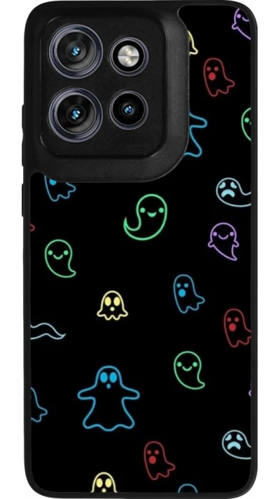 Coque Motorola Moto S50 - Silicone rigide noir Halloween 2024 colorful ghosts