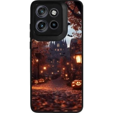 Coque Motorola Moto S50 - Silicone rigide noir Halloween 2025 Haunted house