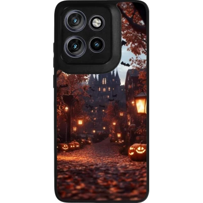 Coque Motorola Moto S50 - Silicone rigide noir Halloween 2025 Haunted house