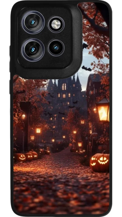 Coque Motorola Moto S50 - Silicone rigide noir Halloween 2025 Haunted house