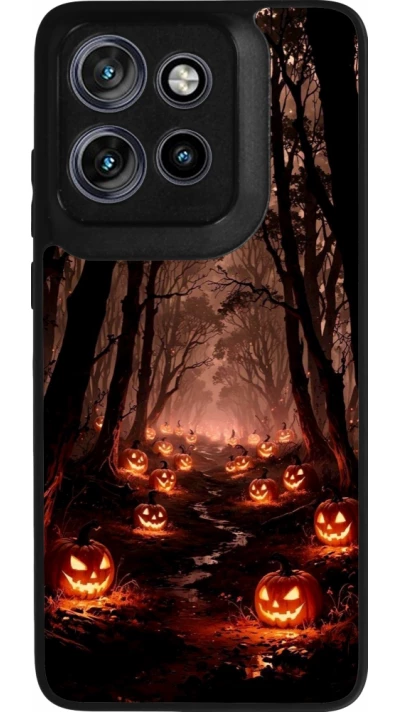 Coque Motorola Moto S50 - Silicone rigide noir Halloween 2025 Road of Terrifying Pumpkins