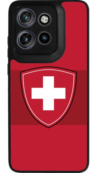 Coque Motorola Moto S50 - Silicone rigide noir Hockey World Championship Ecusson Suisse