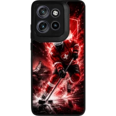 Coque Motorola Moto S50 - Silicone rigide noir Hockey World Championship Player