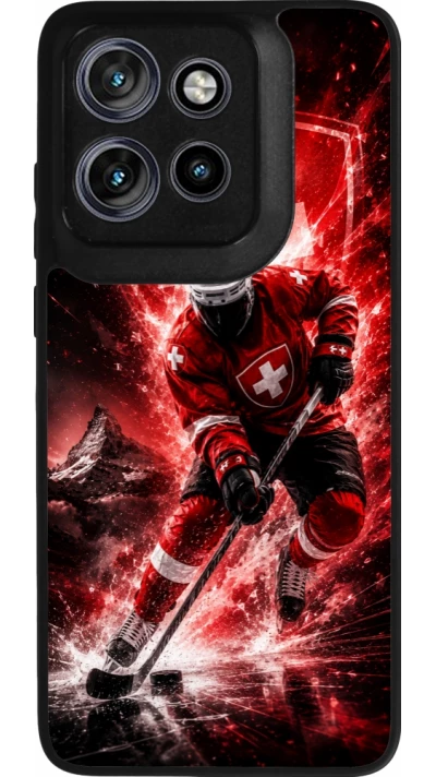 Coque Motorola Moto S50 - Silicone rigide noir Hockey World Championship Player