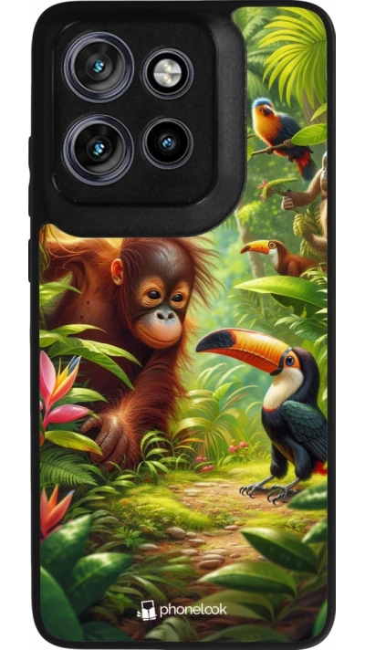 Coque Motorola Moto S50 - Silicone rigide noir Jungle Tropicale Tayrona