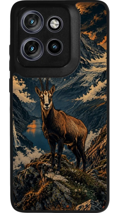 Motorola Moto S50 Case Hülle - Silikon schwarz Linocut Gämse
