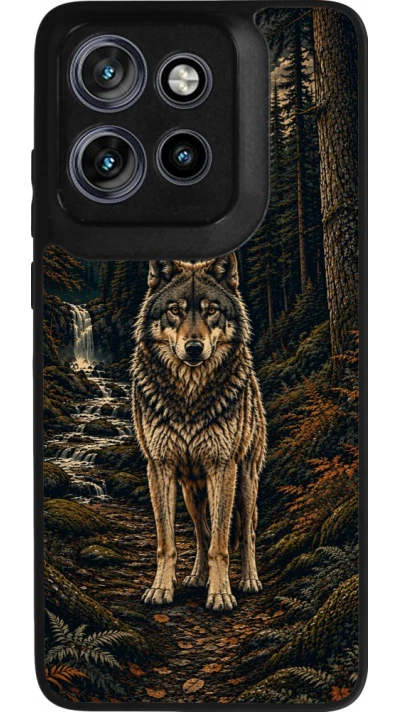 Motorola Moto S50 Case Hülle - Silikon schwarz Linocut Wold