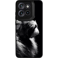 Motorola Moto S50 Case Hülle - Silikon schwarz Lion looking up