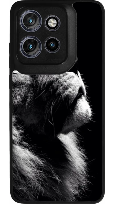 Motorola Moto S50 Case Hülle - Silikon schwarz Lion looking up
