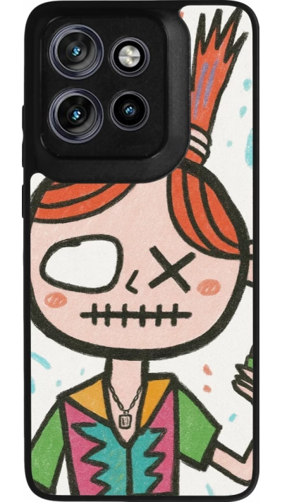 Motorola Moto S50 Case Hülle - Silikon schwarz Little Girl Sketch