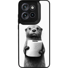 Motorola Moto S50 Case Hülle - Silikon schwarz Otter Toilettenpapier