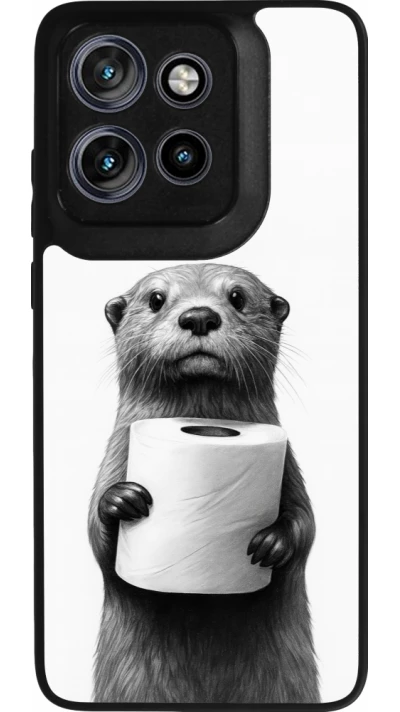 Motorola Moto S50 Case Hülle - Silikon schwarz Otter Toilettenpapier