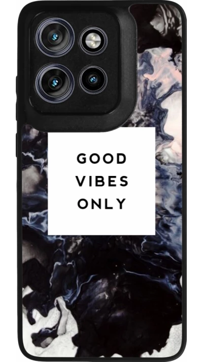 Coque Motorola Moto S50 - Silicone rigide noir Marble Good Vibes Only