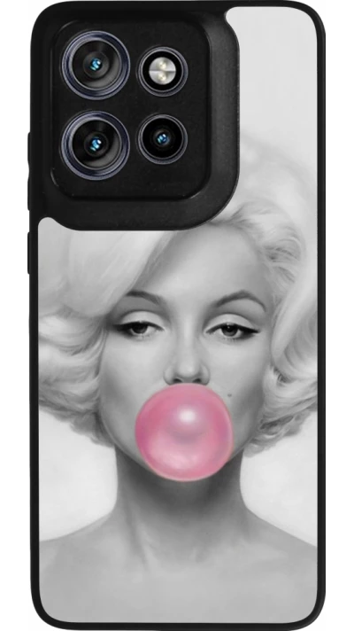 Coque Motorola Moto S50 - Silicone rigide noir Marilyn Bubble