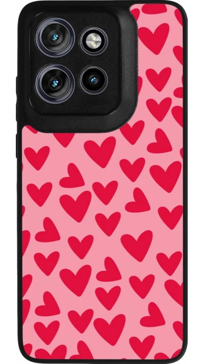 Coque Motorola Moto S50 - Silicone rigide noir Mom 2024 petits coeurs