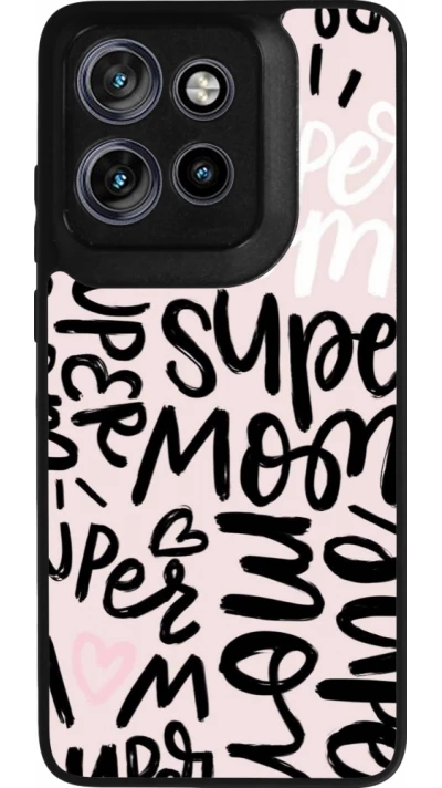 Coque Motorola Moto S50 - Silicone rigide noir Mom 2024 Super mom