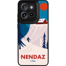 Coque Motorola Moto S50 - Silicone rigide noir Nendaz Cabane Ski