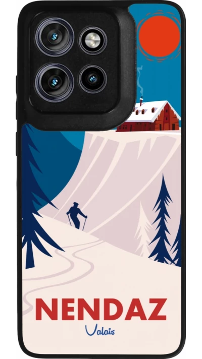 Coque Motorola Moto S50 - Silicone rigide noir Nendaz Cabane Ski