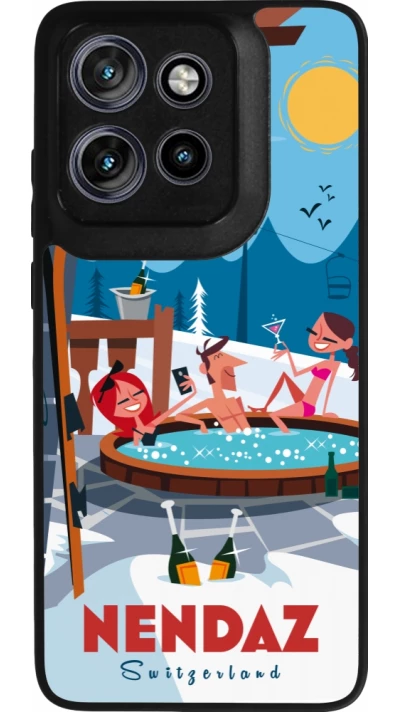 Coque Motorola Moto S50 - Silicone rigide noir Nendaz Mountain Jacuzzi