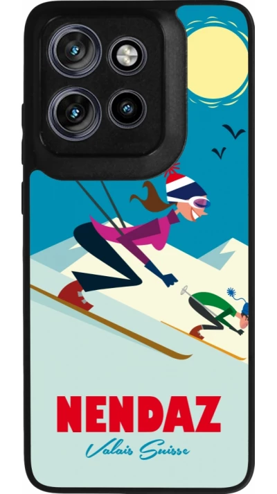 Coque Motorola Moto S50 - Silicone rigide noir Nendaz Ski Downhill