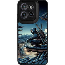 Coque Motorola Moto S50 - Silicone rigide noir Ninja sous la lune