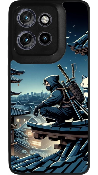 Coque Motorola Moto S50 - Silicone rigide noir Ninja sous la lune