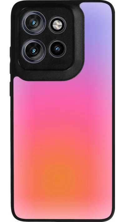 Coque Motorola Moto S50 - Silicone rigide noir Orange Pink Blue Gradient