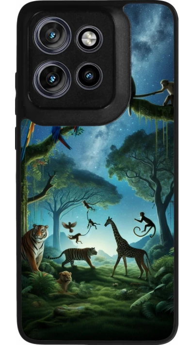 Coque Motorola Moto S50 - Silicone rigide noir Paradis des animaux exotiques