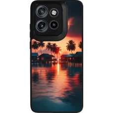 Coque Motorola Moto S50 - Silicone rigide noir Paradis Maldives