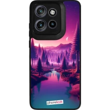 Motorola Moto S50 Case Hülle - Silikon schwarz Lila-rosa Landschaft